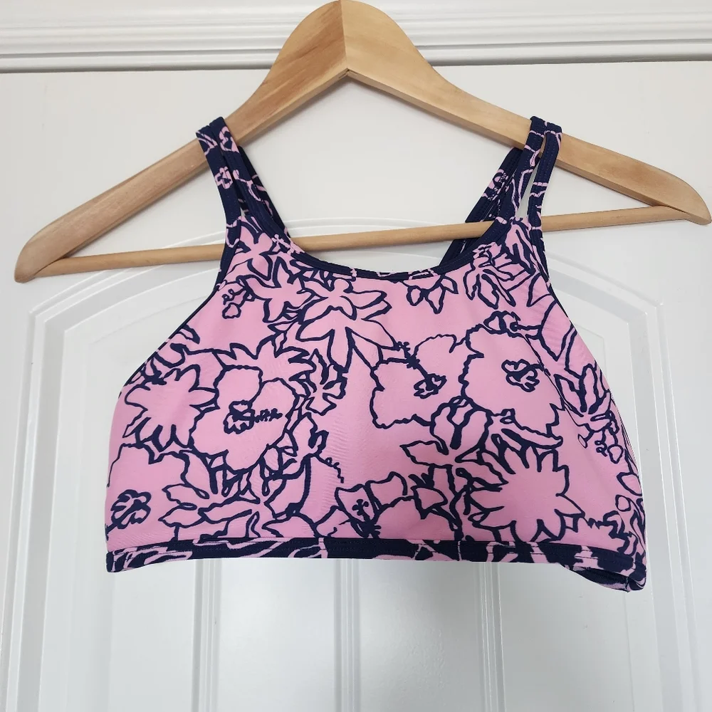 Athleta Girl Reversible Pool Days Bikini Top Pink S/7